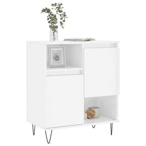 Skænk 60x35x70 cm konstrueret træ hvid højglans