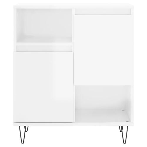 Skænk 60x35x70 cm konstrueret træ hvid højglans