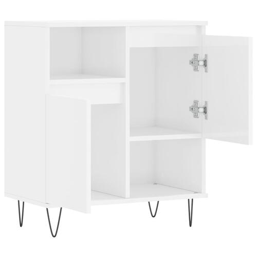 Skænk 60x35x70 cm konstrueret træ hvid højglans