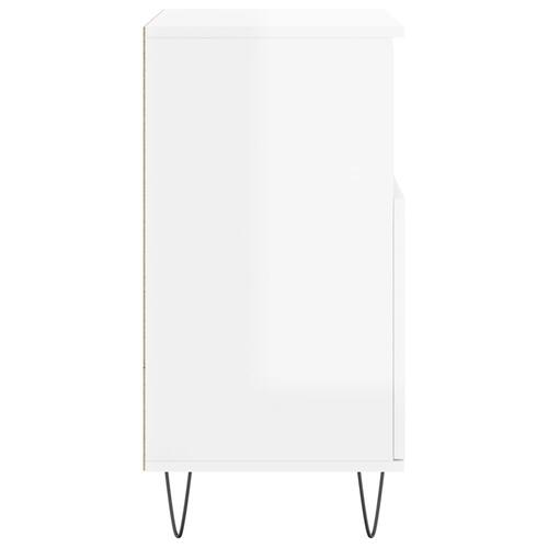 Skænk 60x35x70 cm konstrueret træ hvid højglans