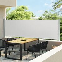 Sammenrullelig sidemarkise til terrassen 140x600 cm cremefarvet