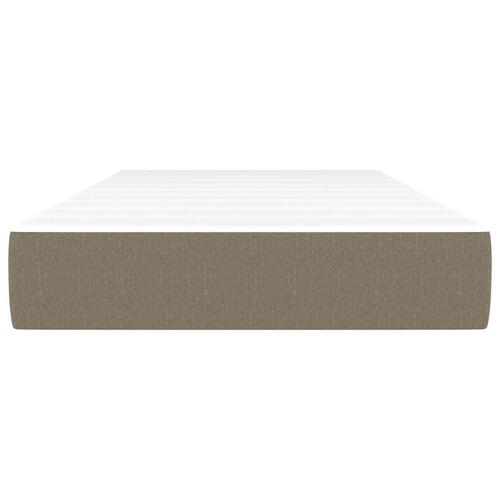 Springmadras med pocketfjedre 100x200x20 cm stof gråbrun