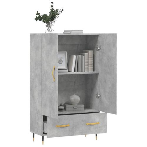 Skab 69,5x31x115 cm konstrueret træ betongrå