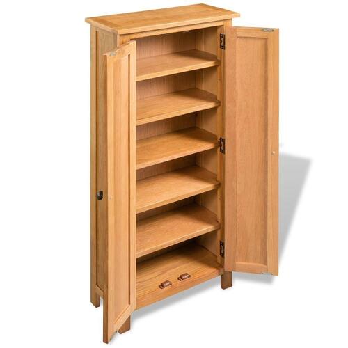 Opbevaringsskab 50x22x122 cm massivt egetræ