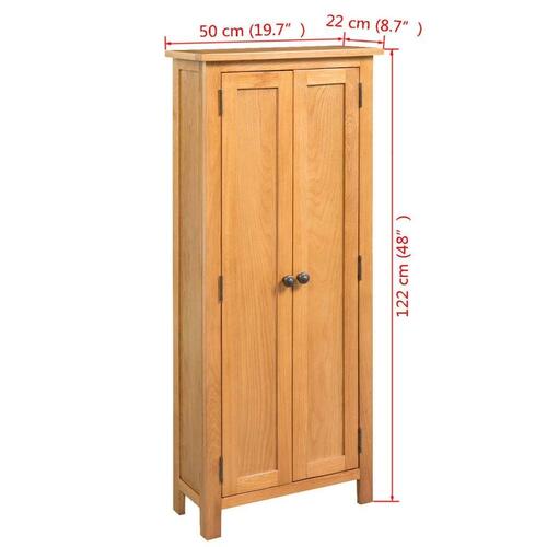 Opbevaringsskab 50x22x122 cm massivt egetræ