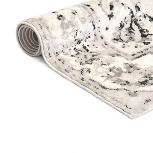 Gulvtæppe 160 x 230 cm PP grå og sort