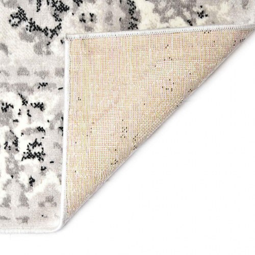 Gulvtæppe 160 x 230 cm PP grå og sort