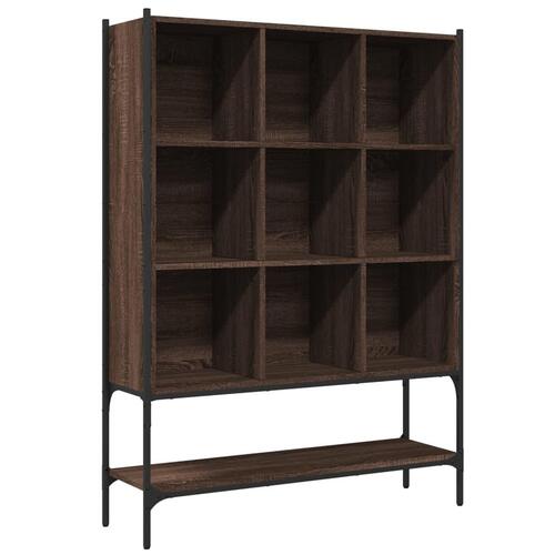 Bogreol 102x30x141,5 cm konstrueret træ brun egetræsfarve