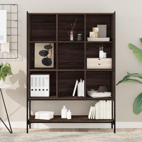 Bogreol 102x30x141,5 cm konstrueret træ brun egetræsfarve