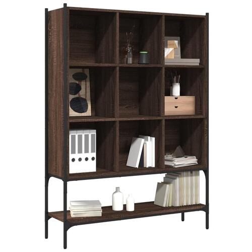 Bogreol 102x30x141,5 cm konstrueret træ brun egetræsfarve