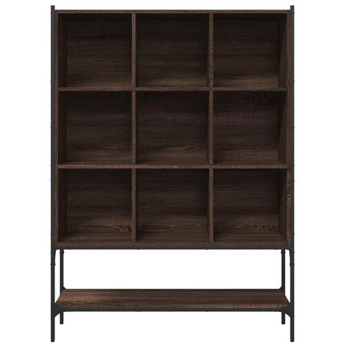Bogreol 102x30x141,5 cm konstrueret træ brun egetræsfarve