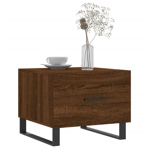 Sofabord 50x50x40 cm konstrueret træ brun egetræsfarve
