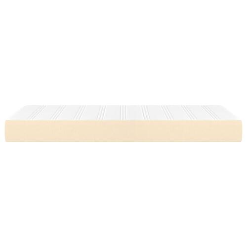 Springmadras med pocketfjedre 100x200x20 cm stof cremefarvet