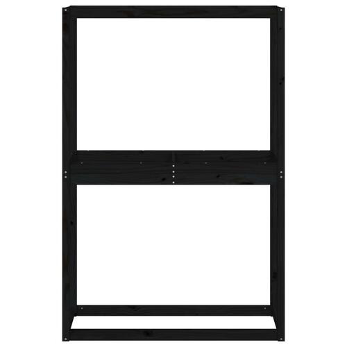 Dækreol 120x40x180 cm massivt fyrretræ sort