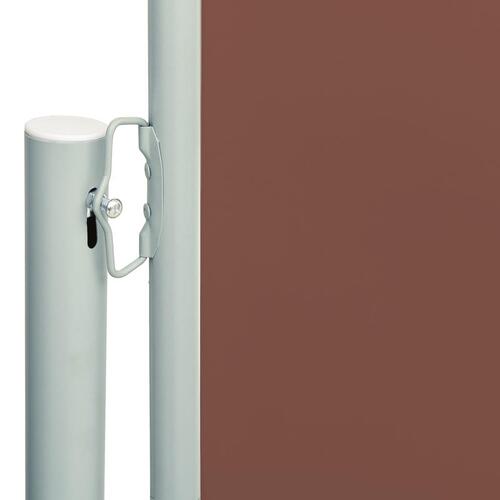 Sammenrullelig sidemarkise til terrassen 140x600 cm brun