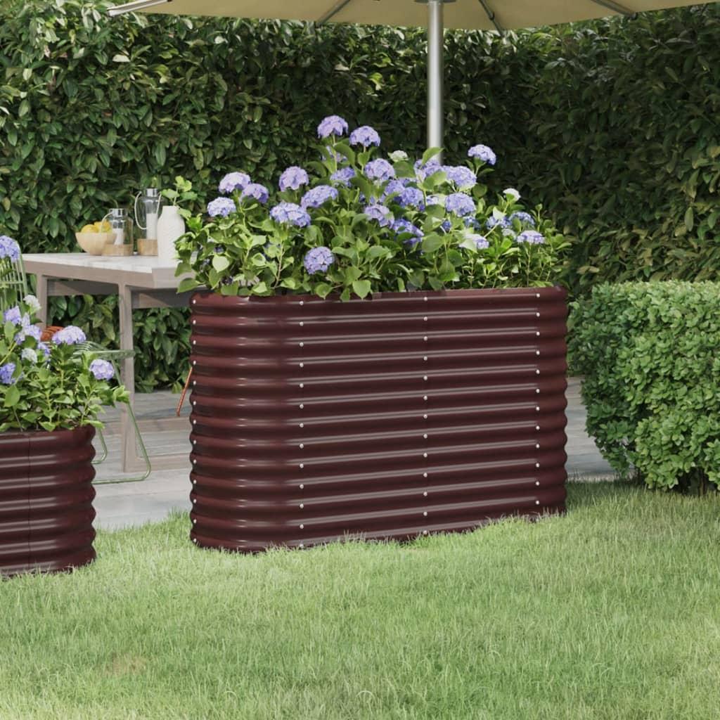 Plantekrukke 114x40x68 cm pulverlakeret stål brun