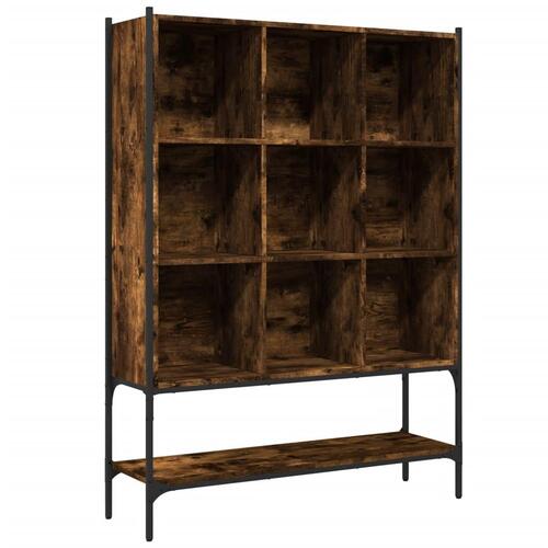 Bogreol 102x30x141,5 cm konstrueret træ røget egetræsfarve