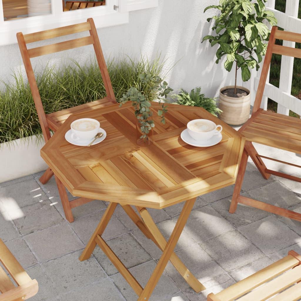 Bordplade 70x70x2,5 cm ottekantet massivt teaktræ