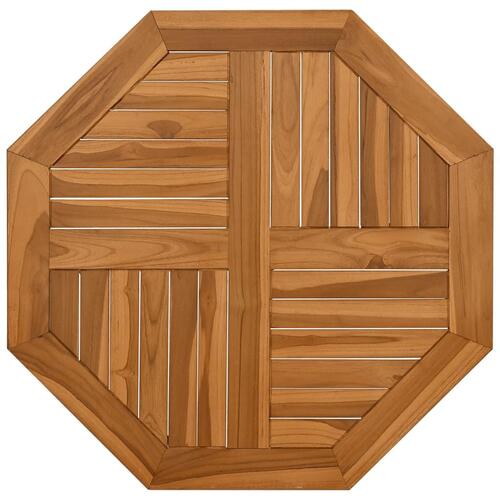 Bordplade 70x70x2,5 cm ottekantet massivt teaktræ