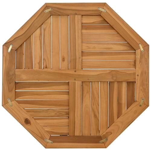 Bordplade 70x70x2,5 cm ottekantet massivt teaktræ