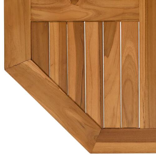 Bordplade 70x70x2,5 cm ottekantet massivt teaktræ