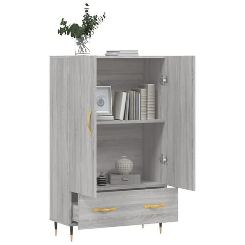 Skab 69,5x31x115 cm konstrueret træ grå sonoma-eg