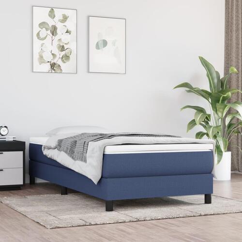 Springmadras med pocketfjedre 100x200x20 cm stof blå