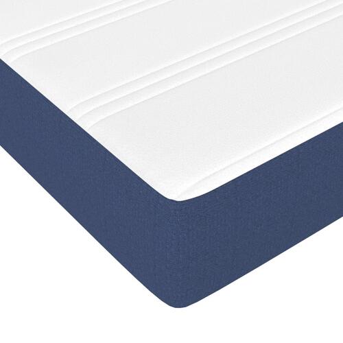 Springmadras med pocketfjedre 100x200x20 cm stof blå