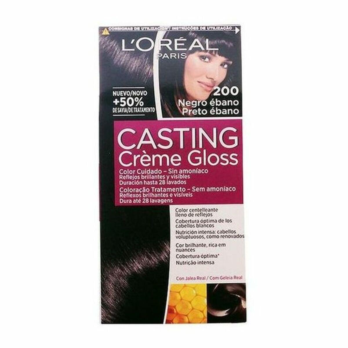 Farve uden Ammoniak Casting Creme Gloss L'Oreal Make Up Casting Creme Gloss Ibenholt Sort 180 ml
