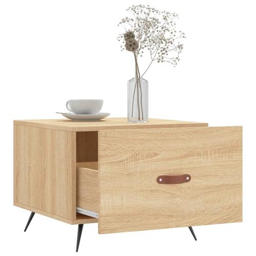 Sofabord 50x50x40 cm konstrueret træ sonoma egetræsfarve