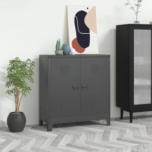 Industrielt opbevaringsskab 90x40x100 cm stål antracitgrå