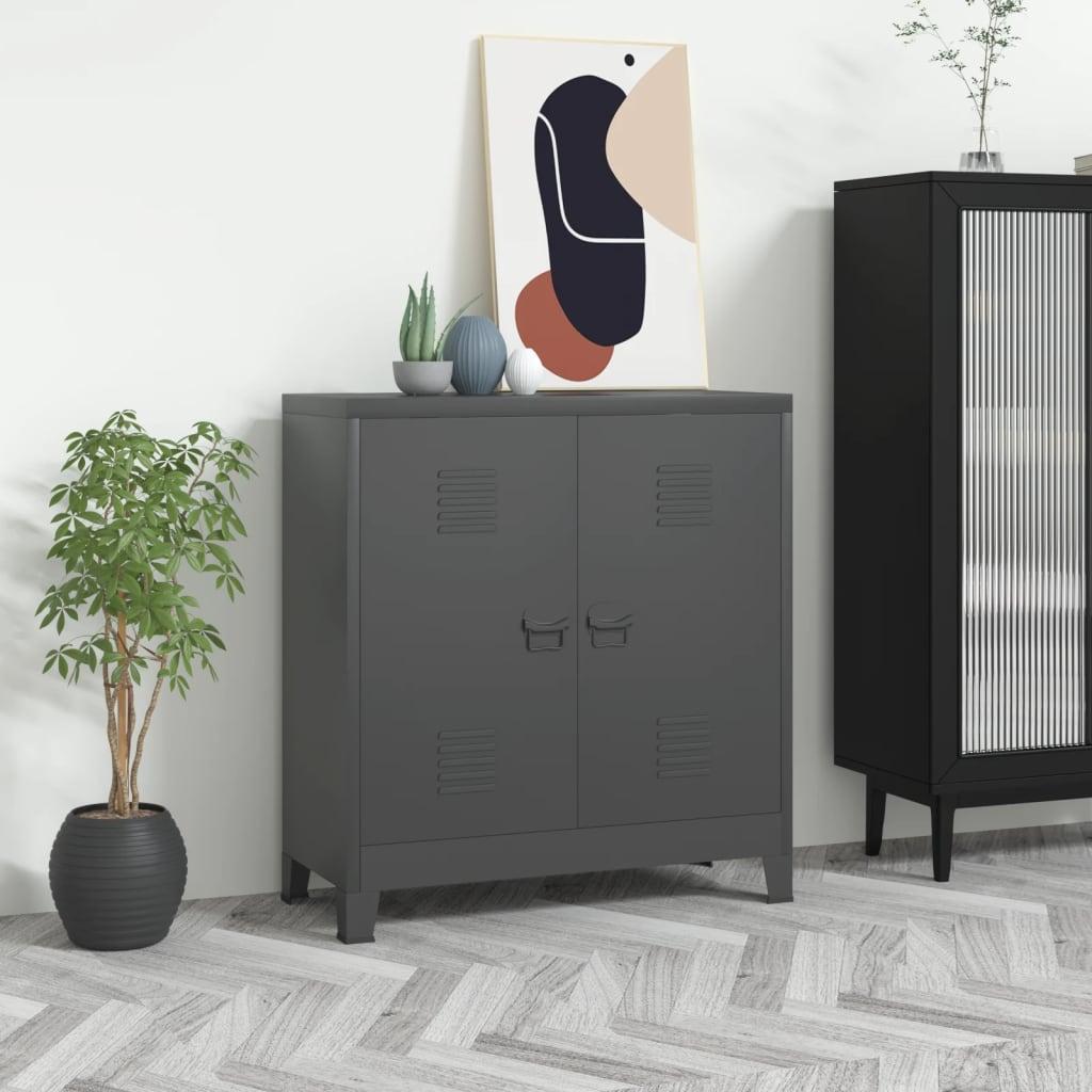 Industrielt opbevaringsskab 90x40x100 cm stål antracitgrå