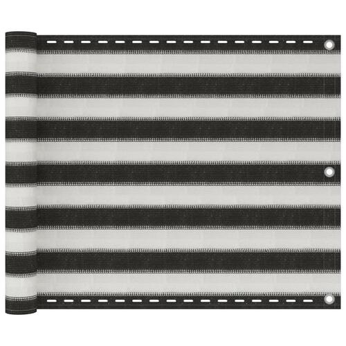 Balkonafskærmning HDPE 75x400 cm antracitgrå/hvid