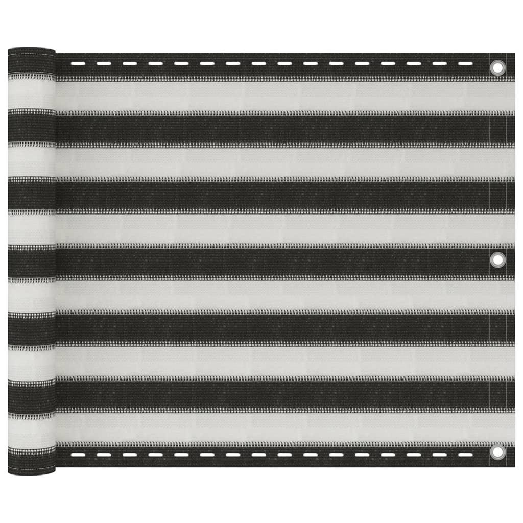 Balkonafskærmning HDPE 75x400 cm antracitgrå/hvid