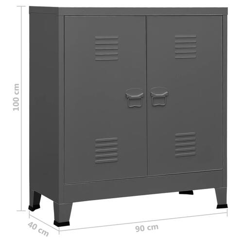Industrielt opbevaringsskab 90x40x100 cm stål antracitgrå