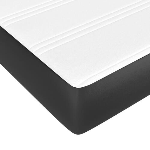 Springmadras med pocketfjedre 100x200x20 cm kunstlæder sort