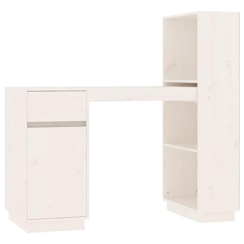 Skrivebord 110x53x117 cm massivt fyrretræ hvid