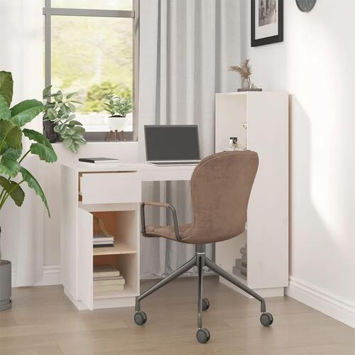 Skrivebord 110x53x117 cm massivt fyrretræ hvid