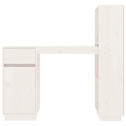 Skrivebord 110x53x117 cm massivt fyrretræ hvid