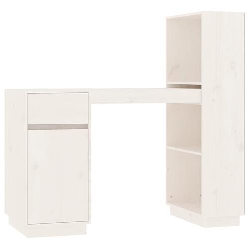 Skrivebord 110x53x117 cm massivt fyrretræ hvid