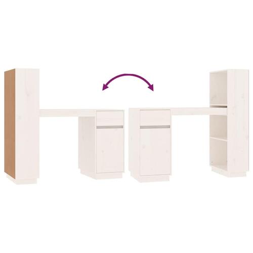Skrivebord 110x53x117 cm massivt fyrretræ hvid