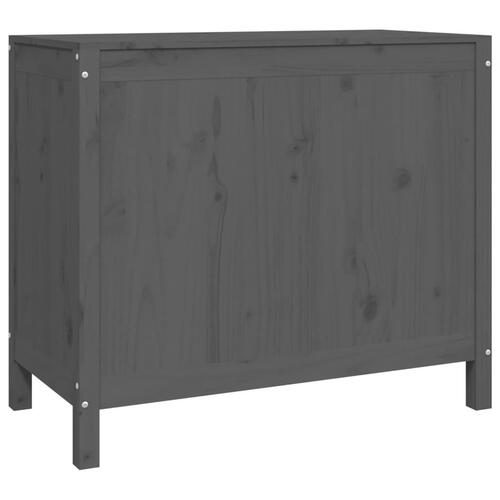 Vasketøjskurv 88,5x44x76 cm massivt fyrretræ grå