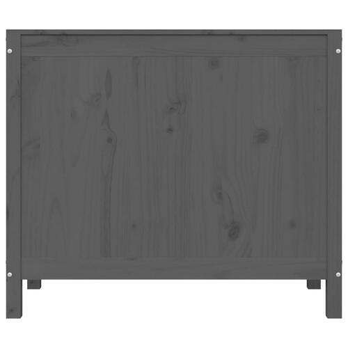 Vasketøjskurv 88,5x44x76 cm massivt fyrretræ grå