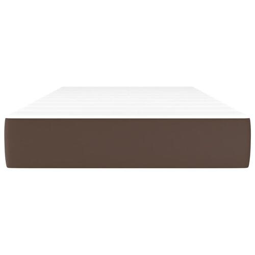Springmadras med pocketfjedre 100x200x20 cm kunstlæder brun