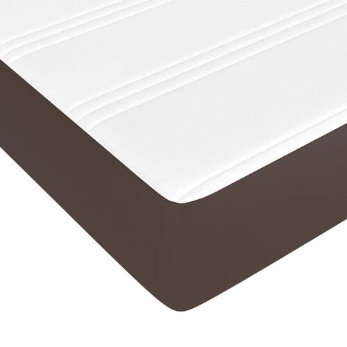 Springmadras med pocketfjedre 100x200x20 cm kunstlæder brun
