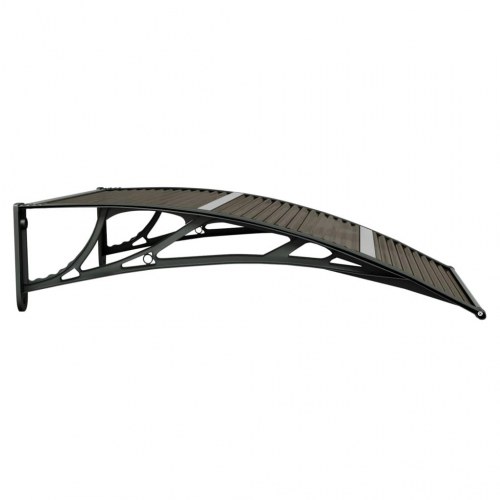 Dørmarkise i sort polycarbonat 100 × 75 cm