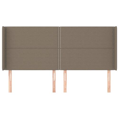 Sengegavl med kanter 183x16x118/128 cm stof gråbrun