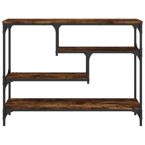 Konsolbord 100x30x75 cm konstrueret træ røget egetræsfarve
