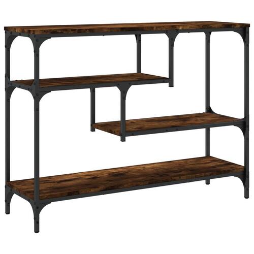 Konsolbord 100x30x75 cm konstrueret træ røget egetræsfarve