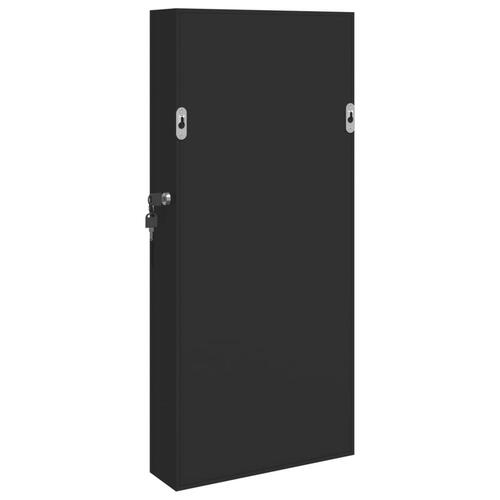 Væghængt smykkeskab med spejl 30x8,5x67 cm sort